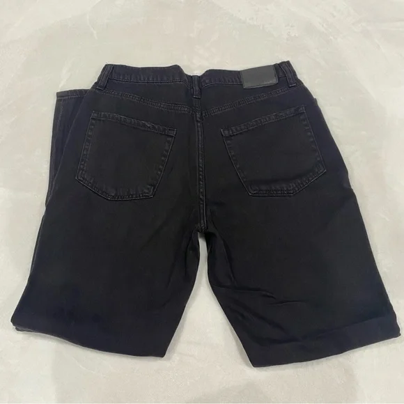 AERO NWT Women’s High-Rise Distressed Mom Jeans - black, size 8 - Picture 5 of 13